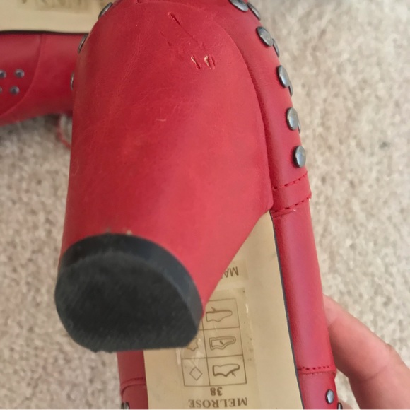 Chelsea Crew red studded t-strap heel - Picture 8 of 12